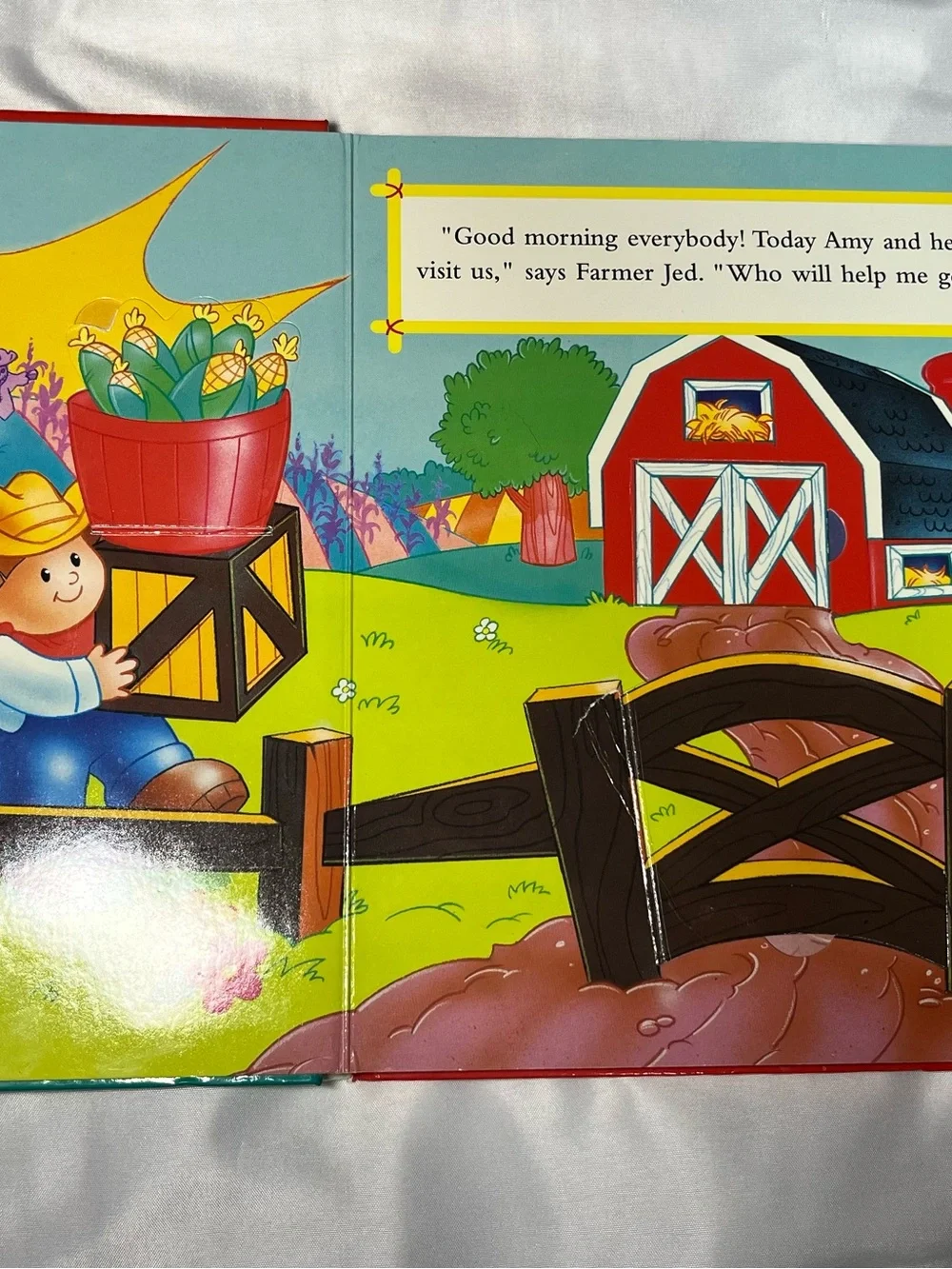 Vintage 1998 Fisher Price Little People On The Farm Lift &‎ Listen Book Rare